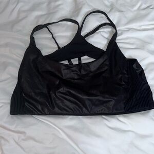 Pleather ribbed fabletics bralette